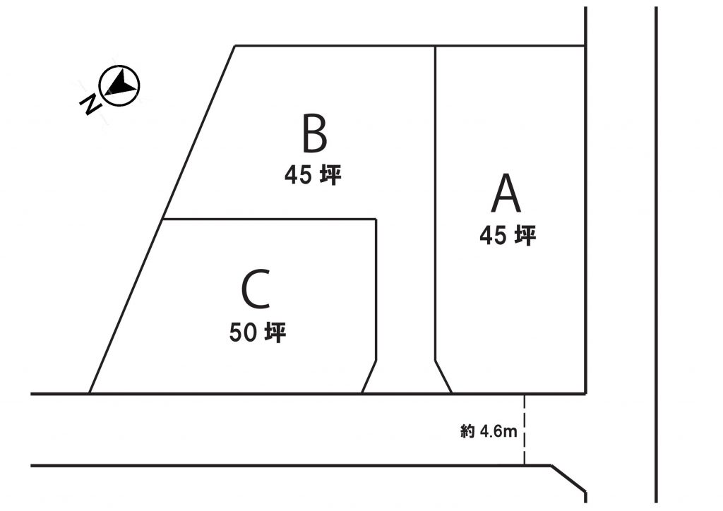 宜野湾市長田１丁目区割り図